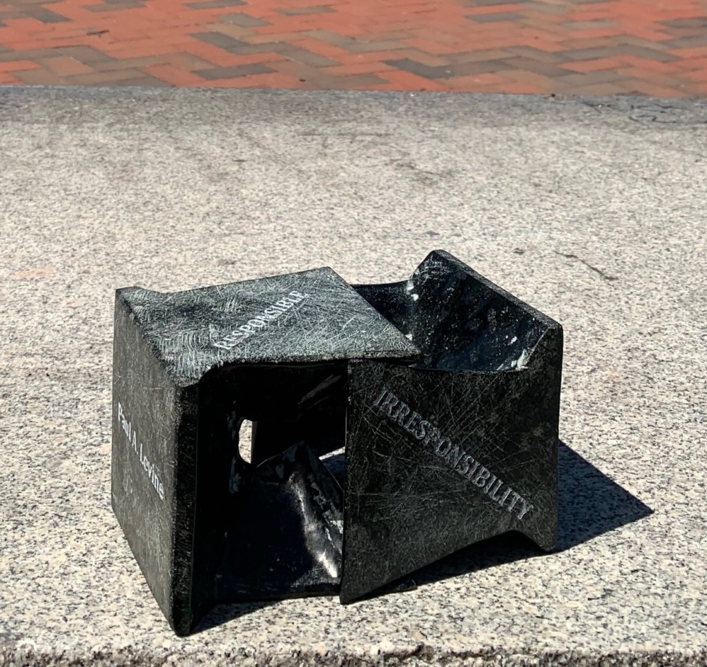 A Traveling Tombstone TEVAT PUL, in memory of Paul A. Levine, Sculptor: Robert Schmidt-Matt