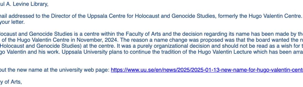 Uppsala University responses